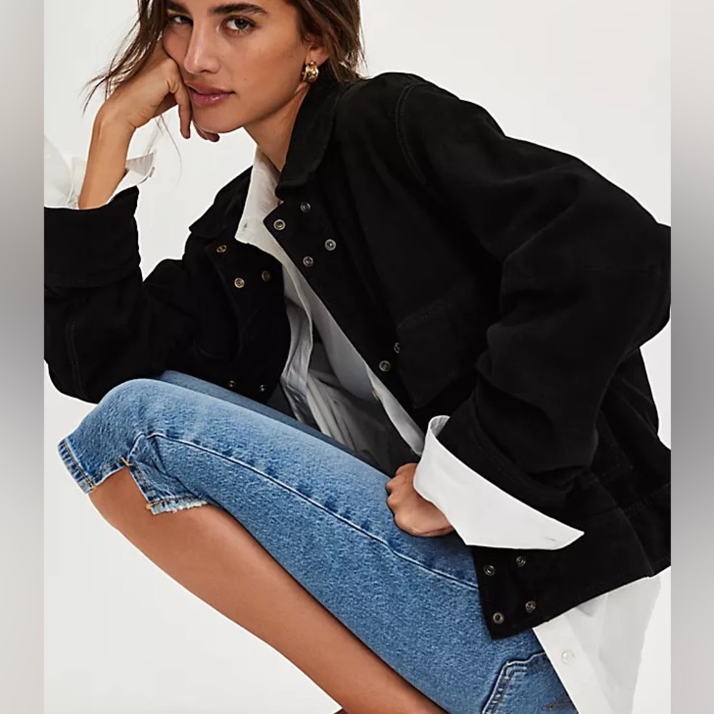 Free People-We the Free Suzy Suede Jacket-Black-Small-NWT